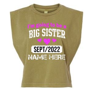 Personalize Big Sister Est Custom Year And Name  Garment-Dyed Women's Muscle Tee