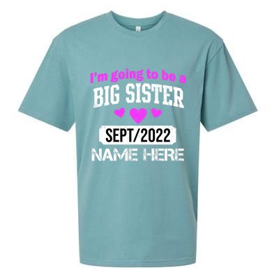Personalize Big Sister Est Custom Year And Name  Sueded Cloud Jersey T-Shirt