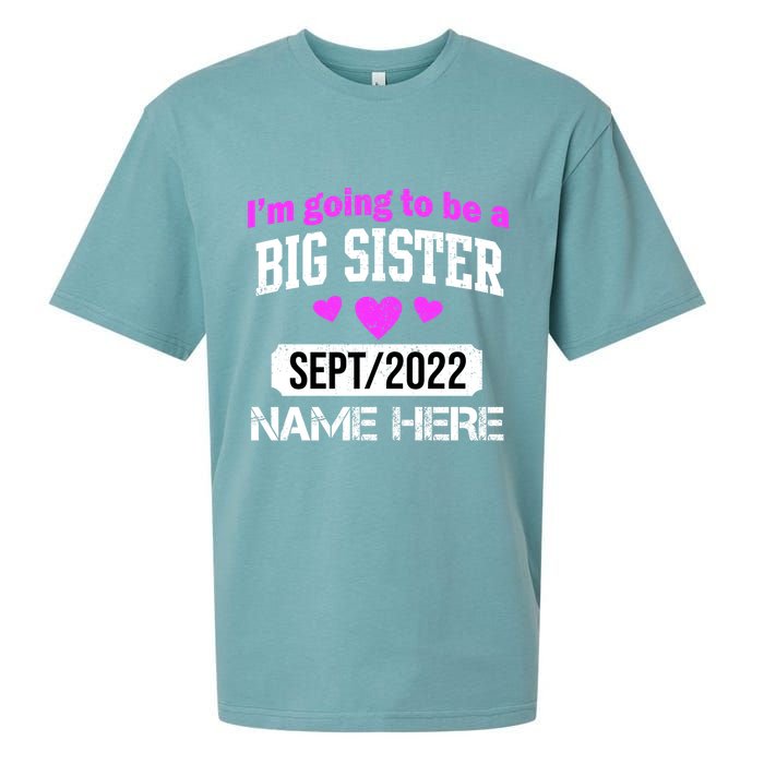 Personalize Big Sister Est Custom Year And Name  Sueded Cloud Jersey T-Shirt