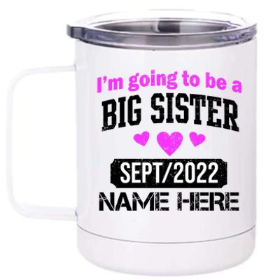 Personalize Big Sister Est Custom Year And Name  12 oz Stainless Steel Tumbler Cup