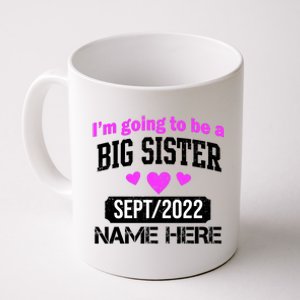 Personalize Big Sister Est Custom Year And Name  Coffee Mug