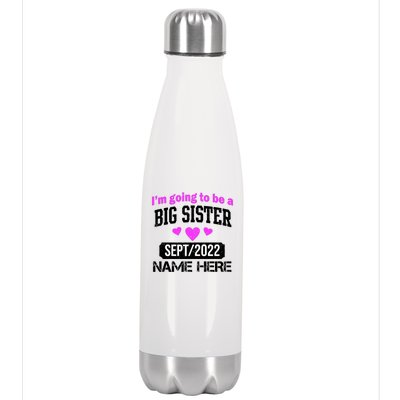 Personalize Big Sister Est Custom Year And Name  Stainless Steel Insulated Water Bottle