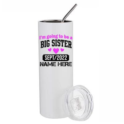 Personalize Big Sister Est Custom Year And Name  Stainless Steel Tumbler