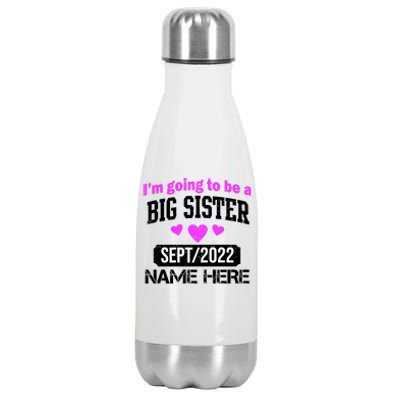 Personalize Big Sister Est Custom Year And Name  Stainless Steel Insulated Water Bottle