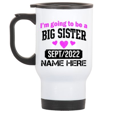 Personalize Big Sister Est Custom Year And Name  Stainless Steel Travel Mug