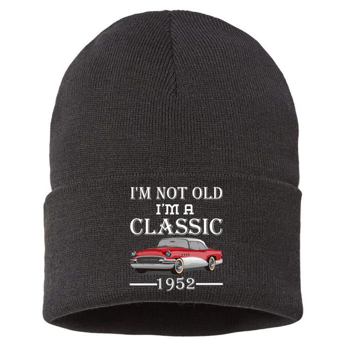 Personalize Birthday Year I'm not Old I'm a Classic Car Sustainable Knit Beanie