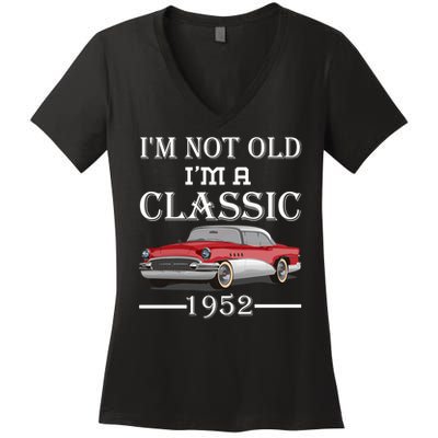 Personalize Birthday Year I'm not Old I'm a Classic Car Women's V-Neck T-Shirt