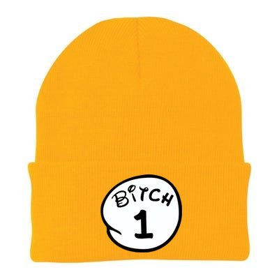 Personalize Bitch 1 2 3 4 5 Custom Number Knit Cap Winter Beanie