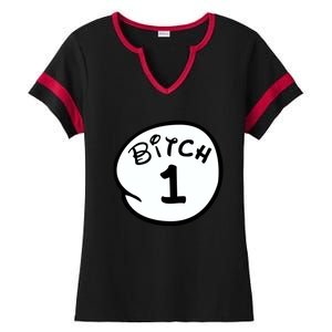 Personalize Bitch 1 2 3 4 5 Custom Number Ladies Halftime Notch Neck Tee