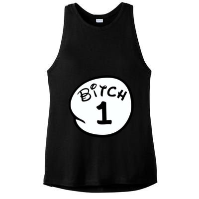 Personalize Bitch 1 2 3 4 5 Custom Number Ladies PosiCharge Tri-Blend Wicking Tank