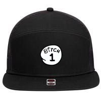 Personalize Bitch 1 2 3 4 5 Custom Number 7 Panel Mesh Trucker Snapback Hat