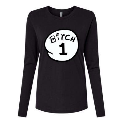 Personalize Bitch 1 2 3 4 5 Custom Number Womens Cotton Relaxed Long Sleeve T-Shirt