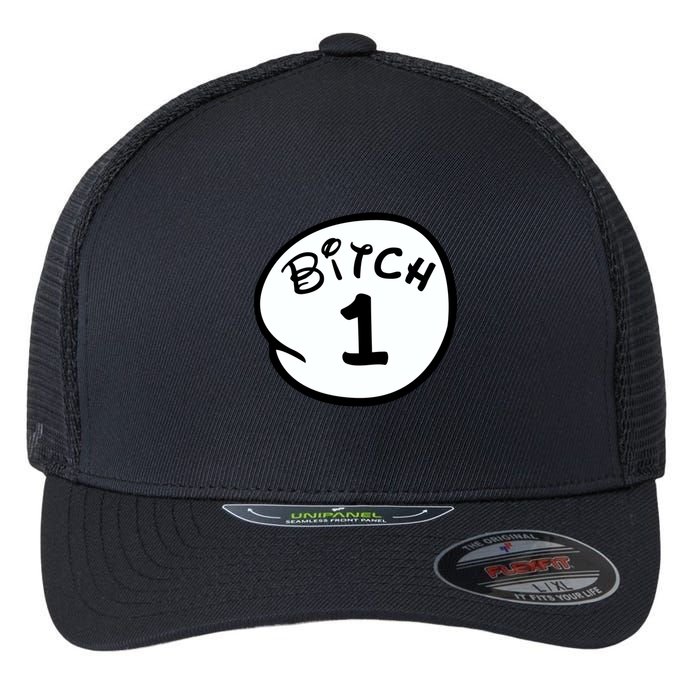Personalize Bitch 1 2 3 4 5 Custom Number Flexfit Unipanel Trucker Cap