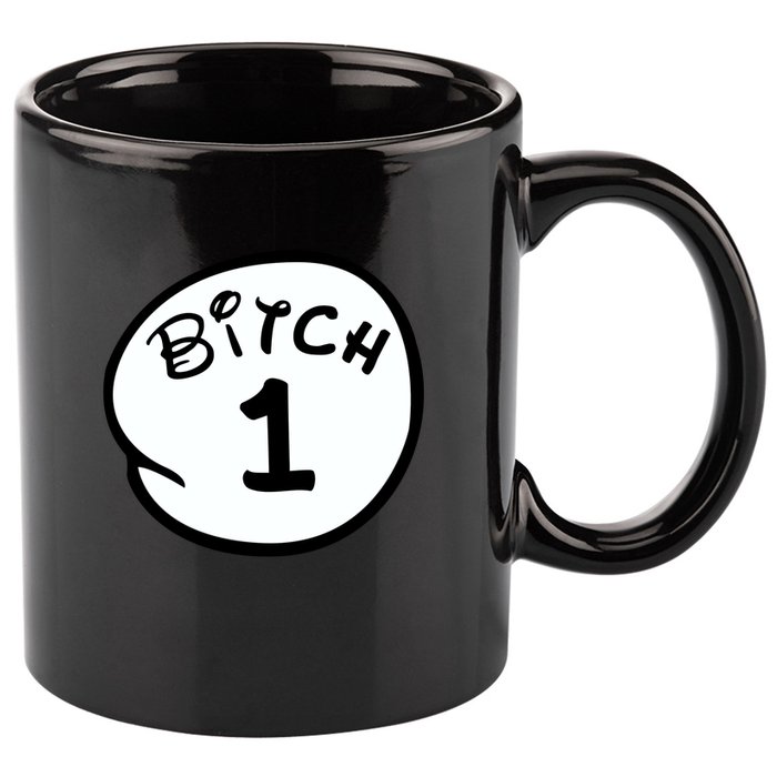 Personalize Bitch 1 2 3 4 5 Custom Number 11oz C Handle Ceramic Mug