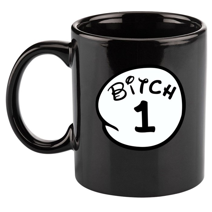 Personalize Bitch 1 2 3 4 5 Custom Number 11oz C Handle Ceramic Mug