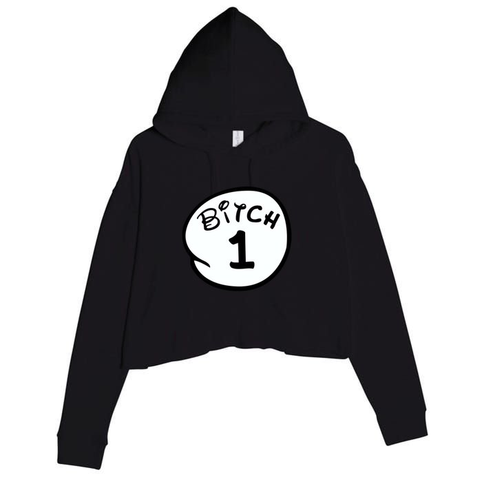 Personalize Bitch 1 2 3 4 5 Custom Number Crop Fleece Hoodie