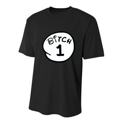 Personalize Bitch 1 2 3 4 5 Custom Number Youth Performance Sprint T-Shirt