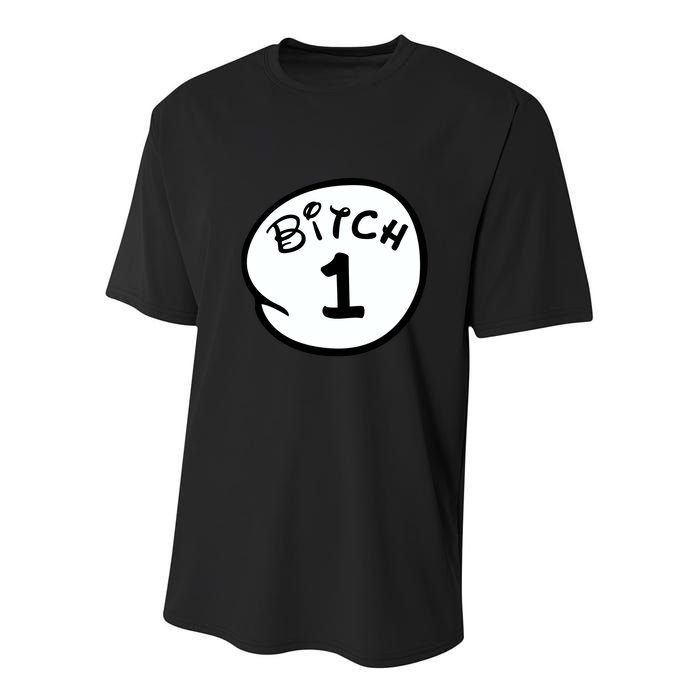 Personalize Bitch 1 2 3 4 5 Custom Number Youth Performance Sprint T-Shirt