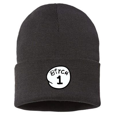 Personalize Bitch 1 2 3 4 5 Custom Number Sustainable Knit Beanie