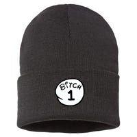 Personalize Bitch 1 2 3 4 5 Custom Number Sustainable Knit Beanie