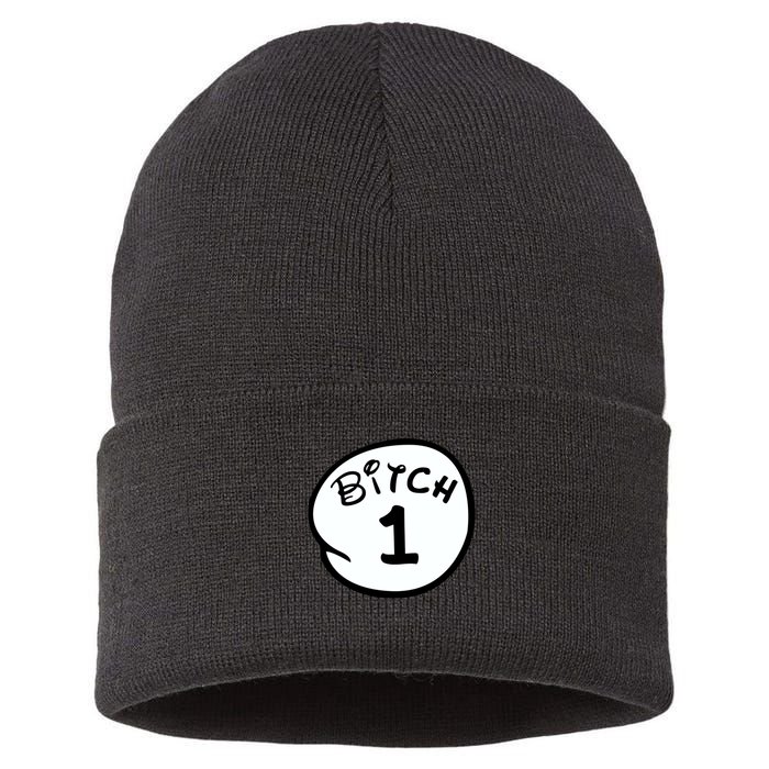 Personalize Bitch 1 2 3 4 5 Custom Number Sustainable Knit Beanie