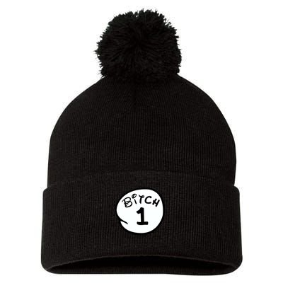 Personalize Bitch 1 2 3 4 5 Custom Number Pom Pom 12in Knit Beanie