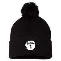 Personalize Bitch 1 2 3 4 5 Custom Number Pom Pom 12in Knit Beanie