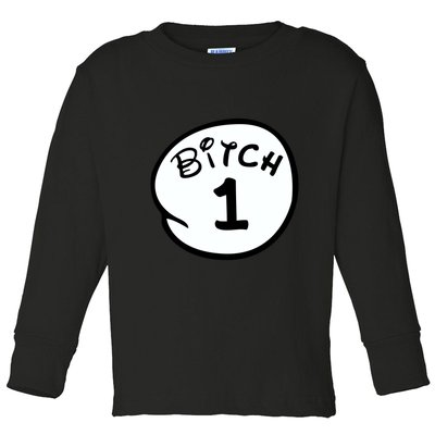 Personalize Bitch 1 2 3 4 5 Custom Number Toddler Long Sleeve Shirt