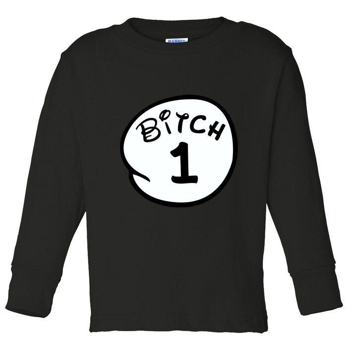 Personalize Bitch 1 2 3 4 5 Custom Number Toddler Long Sleeve Shirt