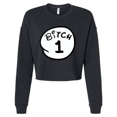 Personalize Bitch 1 2 3 4 5 Custom Number Cropped Pullover Crew