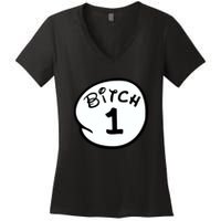 Personalize Bitch 1 2 3 4 5 Custom Number Women's V-Neck T-Shirt