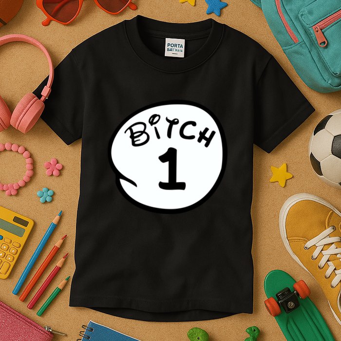 Personalize Bitch 1 2 3 4 5 Custom Number Kids T-Shirt