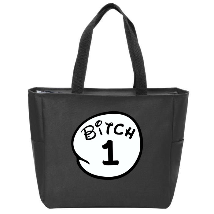 Personalize Bitch 1 2 3 4 5 Custom Number Zip Tote Bag