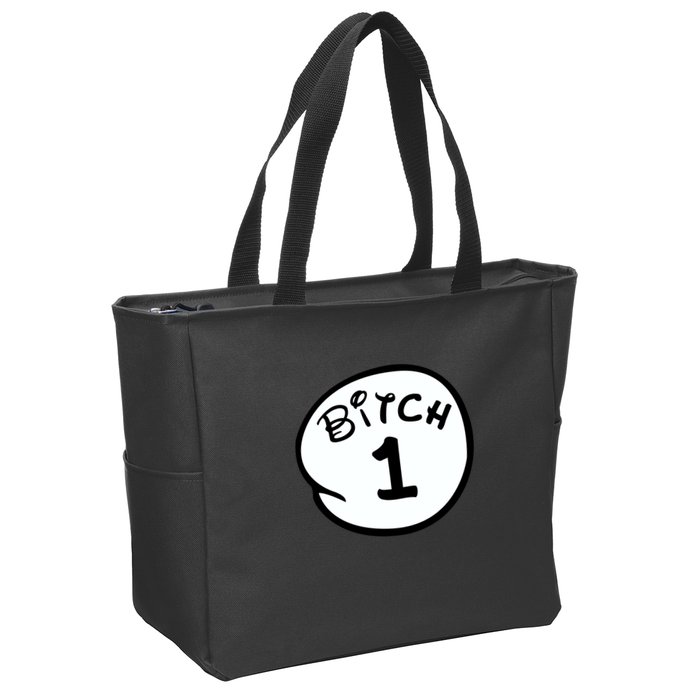Personalize Bitch 1 2 3 4 5 Custom Number Zip Tote Bag