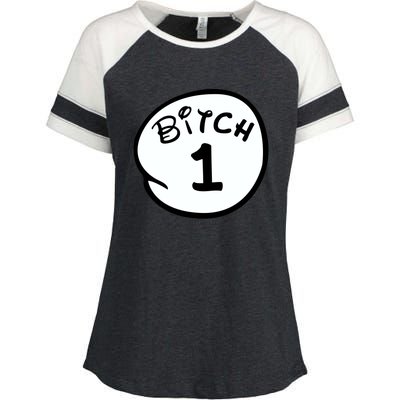 Personalize Bitch 1 2 3 4 5 Custom Number Enza Ladies Jersey Colorblock Tee