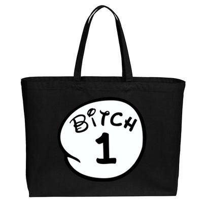 Personalize Bitch 1 2 3 4 5 Custom Number Cotton Canvas Jumbo Tote