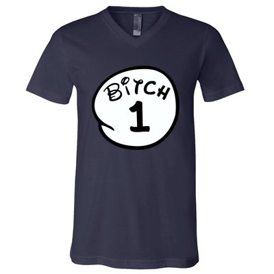 Personalize Bitch 1 2 3 4 5 Custom Number V-Neck T-Shirt