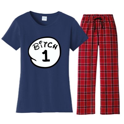 Personalize Bitch 1 2 3 4 5 Custom Number Women's Flannel Pajama Set