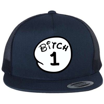 Personalize Bitch 1 2 3 4 5 Custom Number Flat Bill Trucker Hat