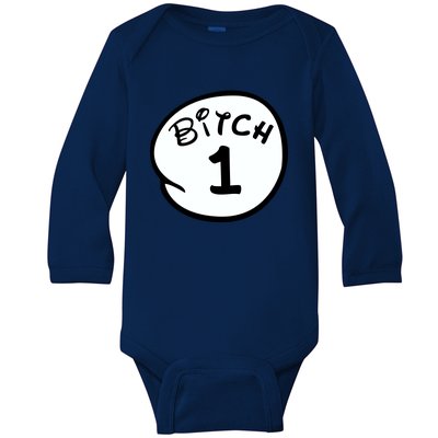 Personalize Bitch 1 2 3 4 5 Custom Number Baby Long Sleeve Bodysuit