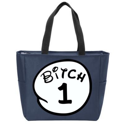 Personalize Bitch 1 2 3 4 5 Custom Number Zip Tote Bag