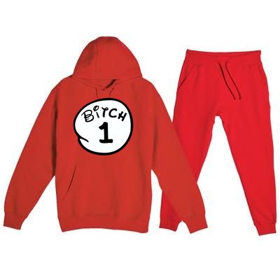 Personalize Bitch 1 2 3 4 5 Custom Number Premium Hooded Sweatsuit Set