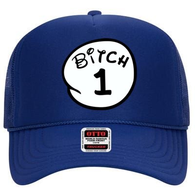 Personalize Bitch 1 2 3 4 5 Custom Number High Crown Mesh Back Trucker Hat