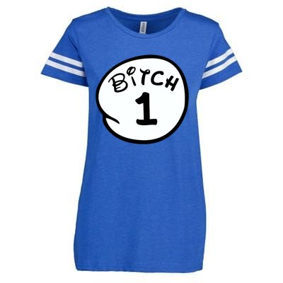 Personalize Bitch 1 2 3 4 5 Custom Number Enza Ladies Jersey Football T-Shirt