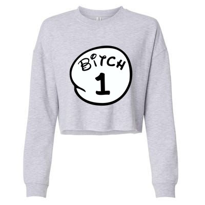 Personalize Bitch 1 2 3 4 5 Custom Number Cropped Pullover Crew