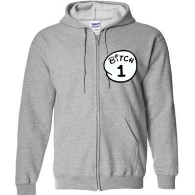 Personalize Bitch 1 2 3 4 5 Custom Number Full Zip Hoodie