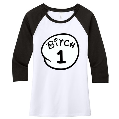 Personalize Bitch 1 2 3 4 5 Custom Number Women's Tri-Blend 3/4-Sleeve Raglan Shirt