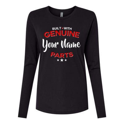 Personalize Built With Genuine Parts Custom Name Womens Cotton Relaxed Long Sleeve T-Shirt