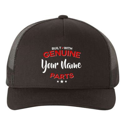 Personalize Built With Genuine Parts Custom Name Yupoong Adult 5-Panel Trucker Hat
