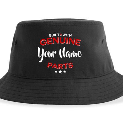 Personalize Built With Genuine Parts Custom Name Sustainable Bucket Hat
